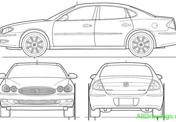 Buick Allure (2006) (Buick Allure (2006)) there are drawings of the car